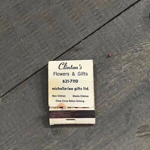 Clinton’s flowers and gifts matchbook